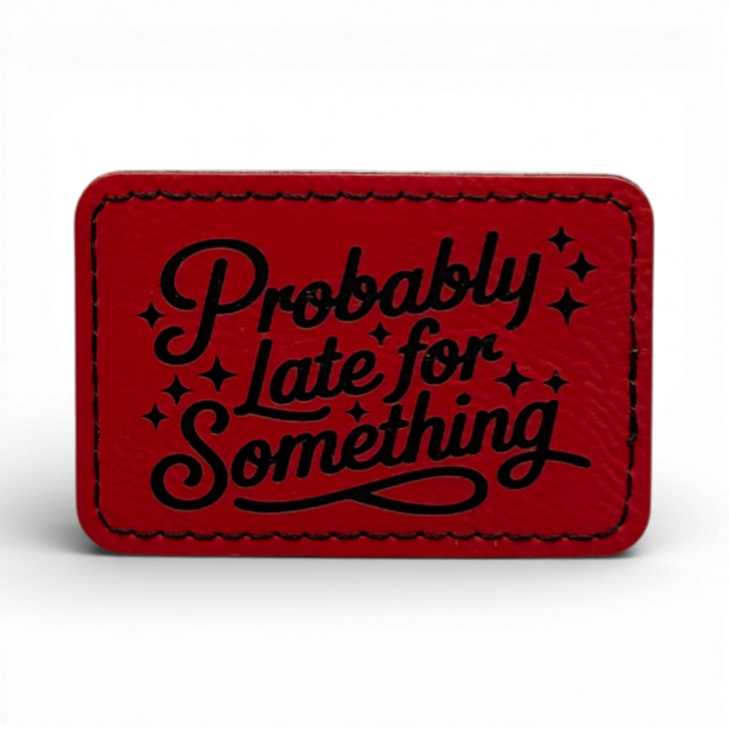 Custom Laser Engraved Leatherette Patches - 3" x 2" with Adhesive or Velcro Backing