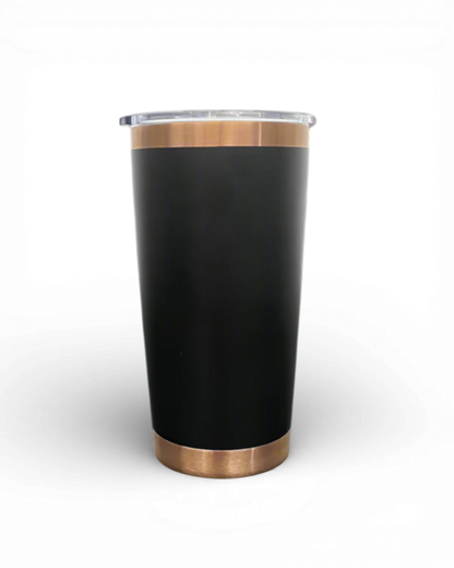 A 20-oz copper plated tumbler ready for custom engraving.