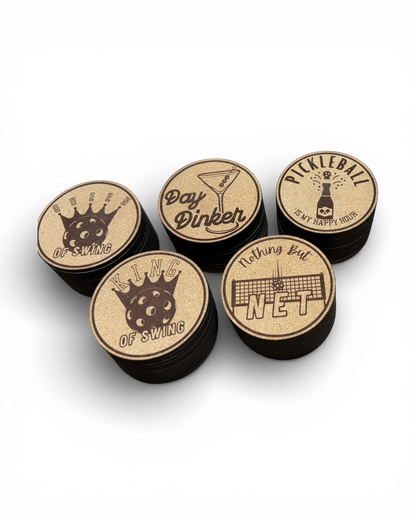 Personalized cork coasters engraved in Nipomo