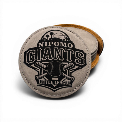 4" Round Leatherette Coaster Set (6-Piece)