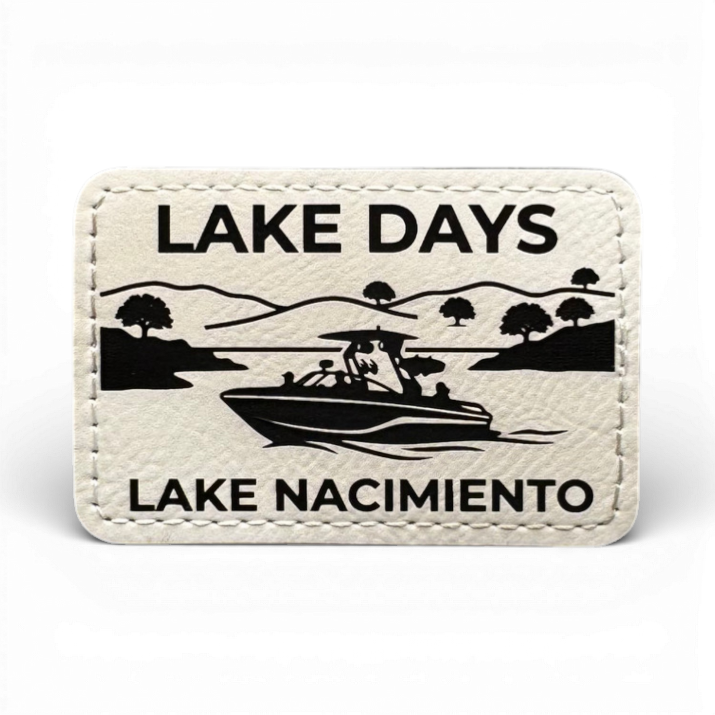 Custom Laser Engraved Leatherette Patches - 3" x 2" with Adhesive or Velcro Backing