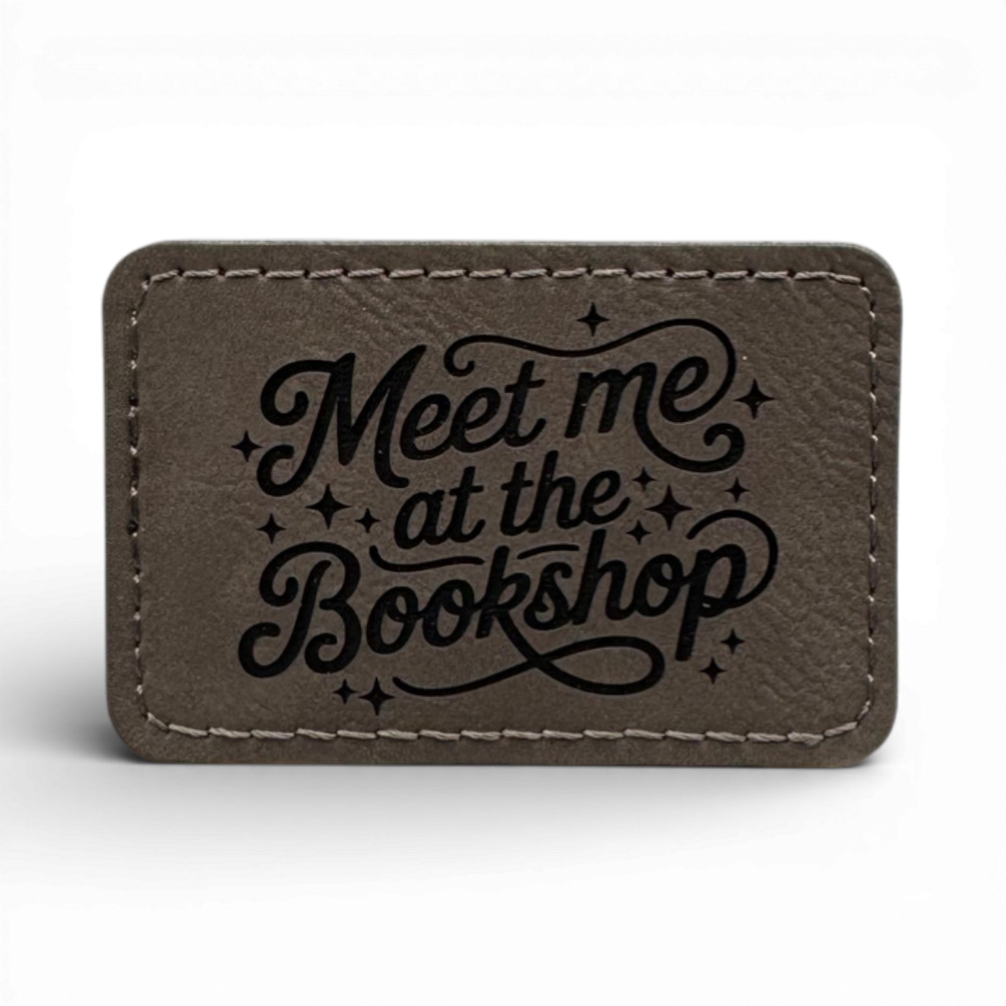 Custom Laser Engraved Leatherette Patches - 3" x 2" with Adhesive or Velcro Backing