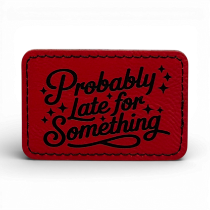 Custom Laser Engraved Leatherette Patches - 3" x 2" with Adhesive or Velcro Backing