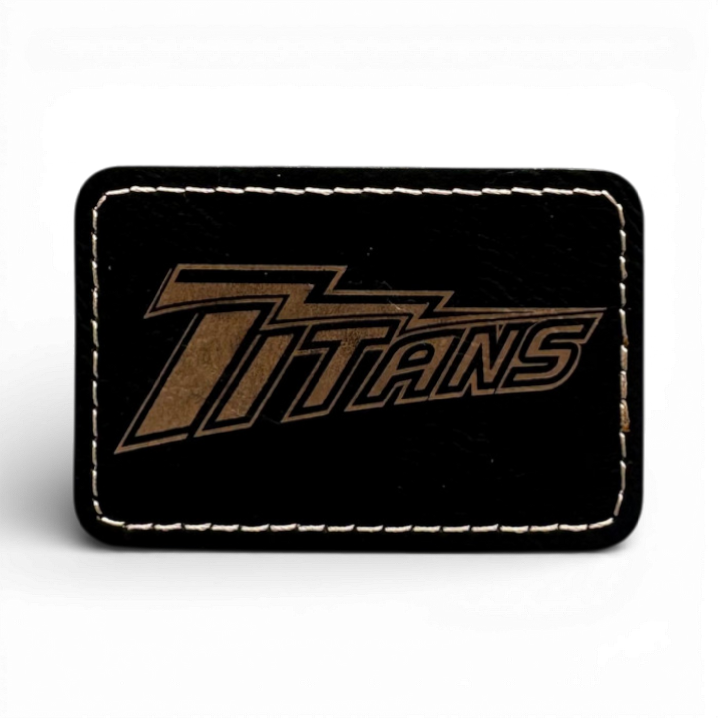 Custom Laser Engraved Leatherette Patches - 3" x 2" with Adhesive or Velcro Backing