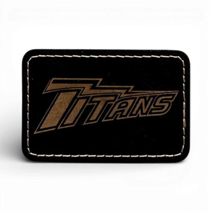 Custom Laser Engraved Leatherette Patches - 3" x 2" with Adhesive or Velcro Backing