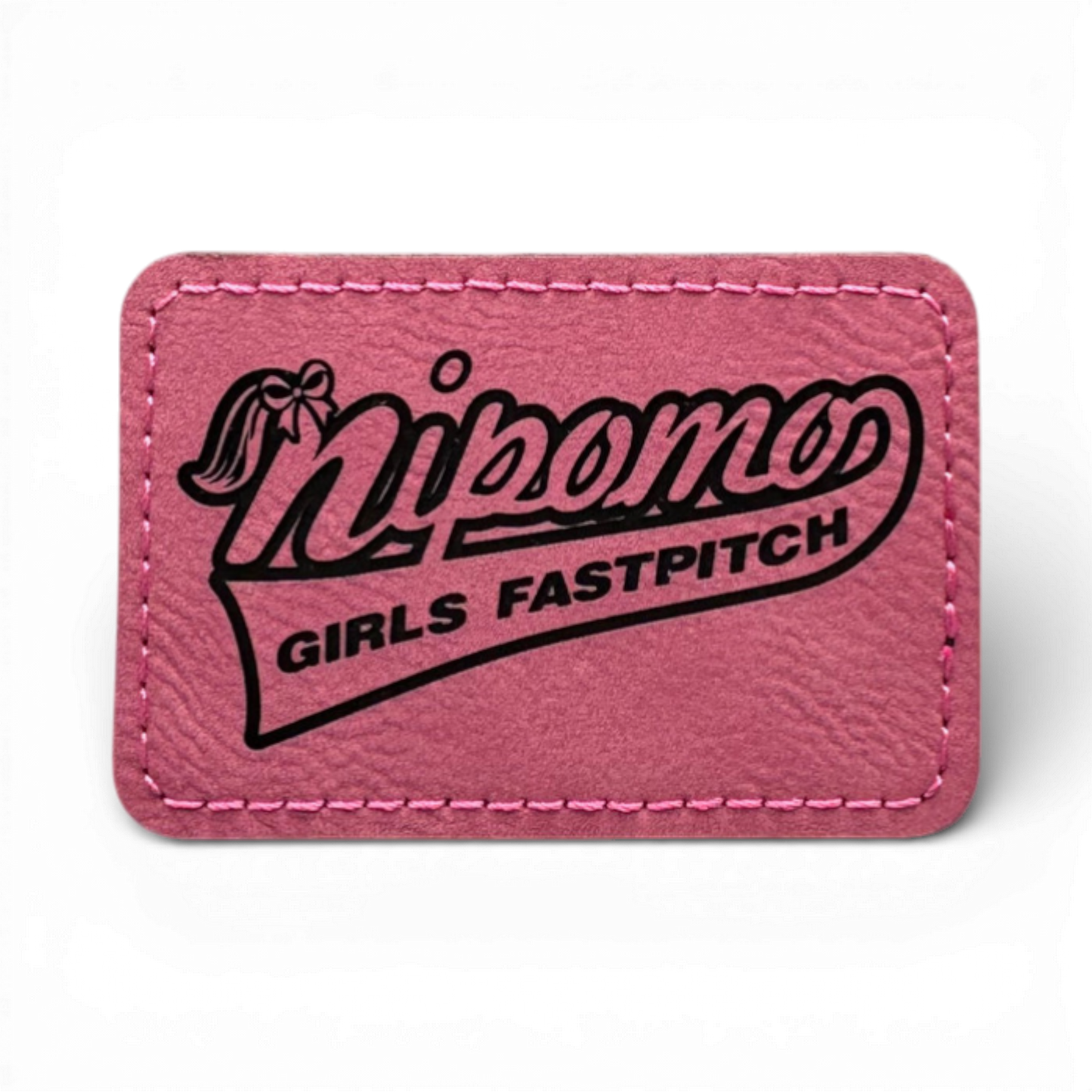 Custom Laser Engraved Leatherette Patches - 3" x 2" with Adhesive or Velcro Backing