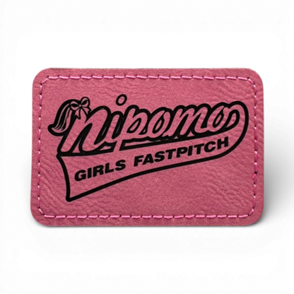 Custom Laser Engraved Leatherette Patches - 3" x 2" with Adhesive or Velcro Backing