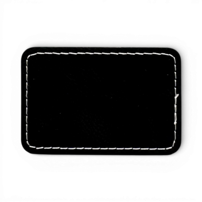 Custom Laser Engraved Leatherette Patches - 3" x 2" with Adhesive or Velcro Backing
