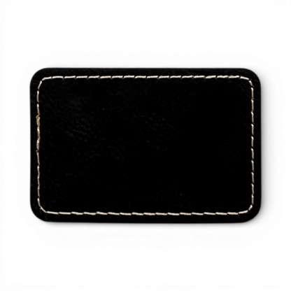 Custom Laser Engraved Leatherette Patches - 3" x 2" with Adhesive or Velcro Backing