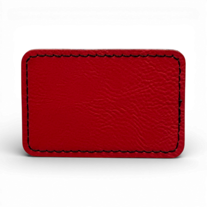 Custom Laser Engraved Leatherette Patches - 3" x 2" with Adhesive or Velcro Backing