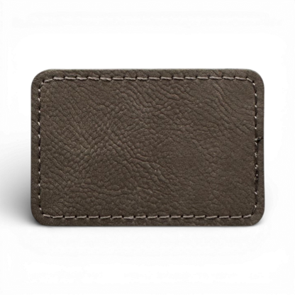 Custom Laser Engraved Leatherette Patches - 3" x 2" with Adhesive or Velcro Backing