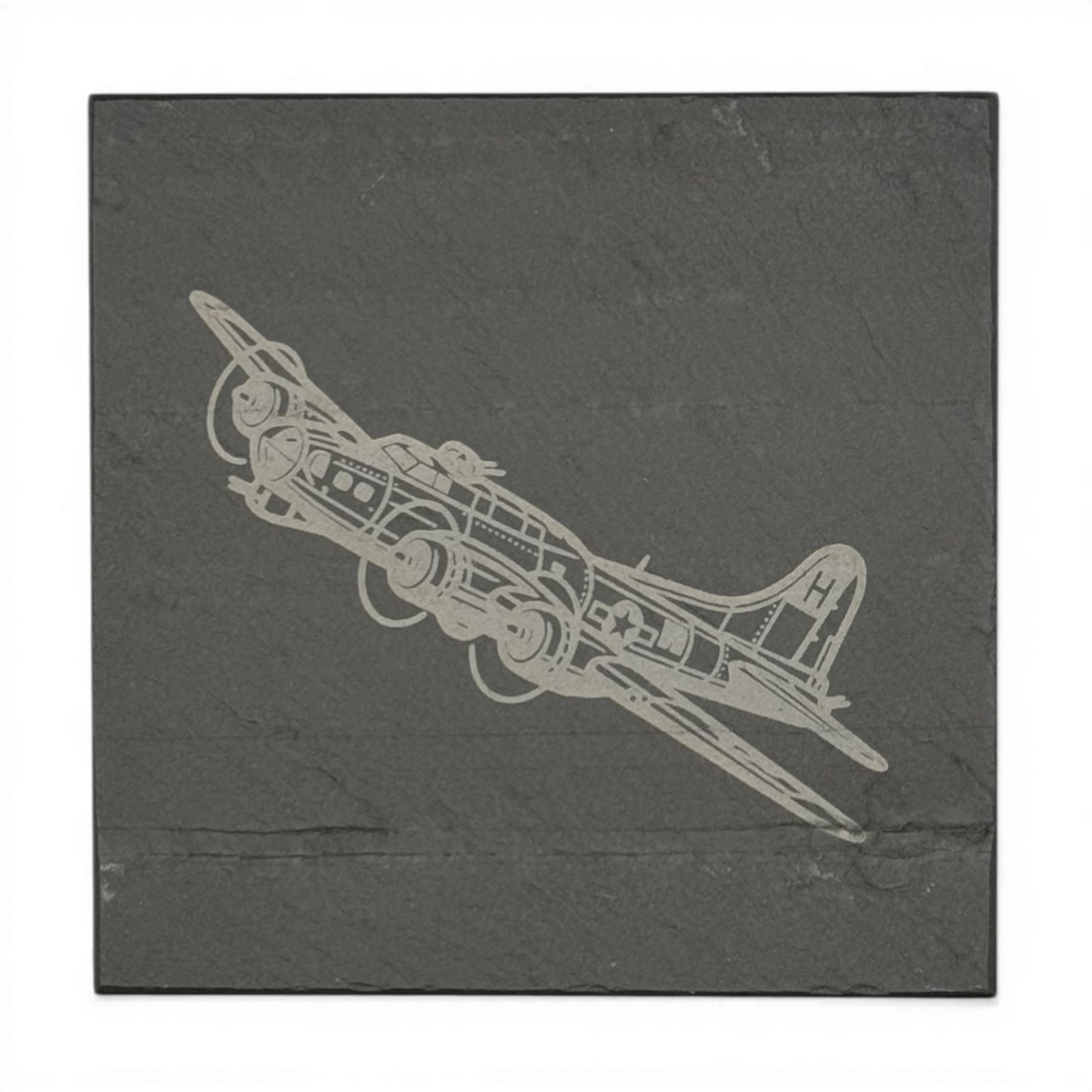 4-Piece American Heritage Hand-Cut Slate Coaster Set