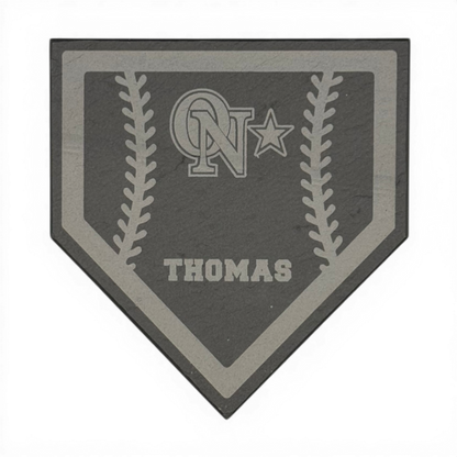 Artisan Baseball Themed Slate Coasters (4-Piece Set)