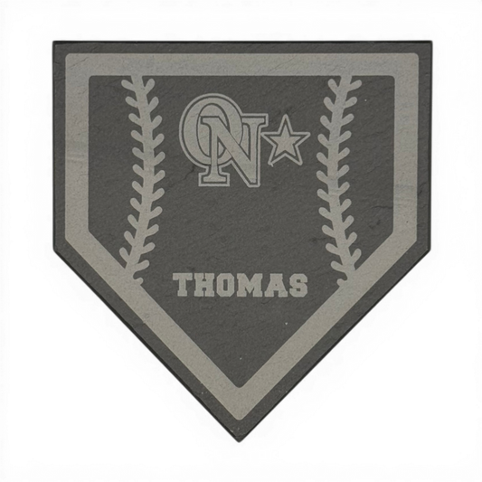 Artisan Baseball Themed Slate Coasters (4-Piece Set)