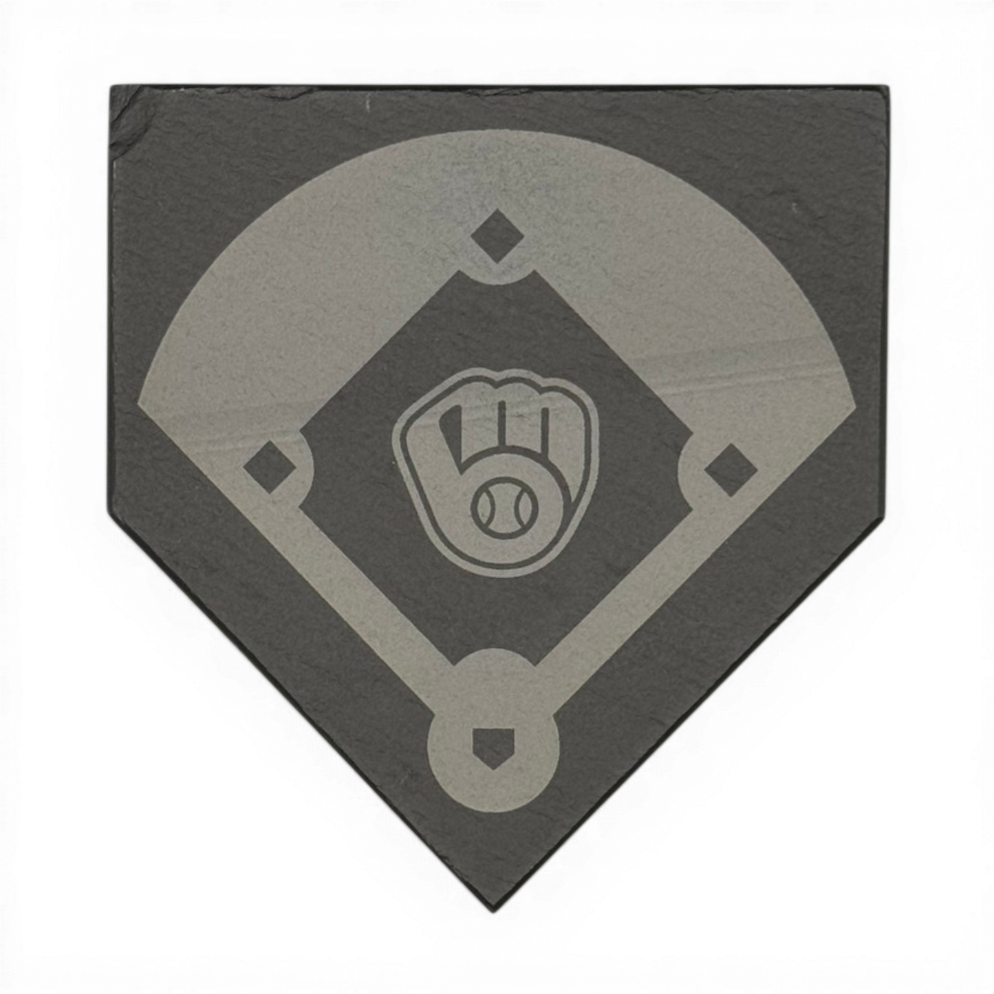 Artisan Baseball Themed Slate Coasters (4-Piece Set)